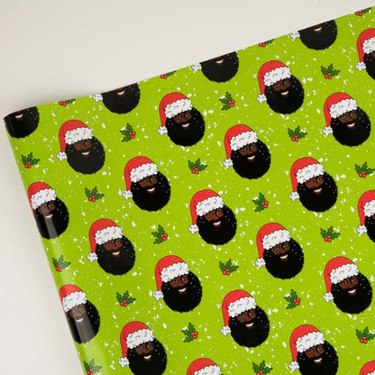 Tale of 2 Black Santas Gift Wrapping Paper Roll (2-Pack Set) - Izzy & Liv