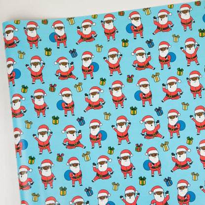 Tale of 2 Black Santas Gift Wrapping Paper Roll (2-Pack Set) - Izzy & Liv