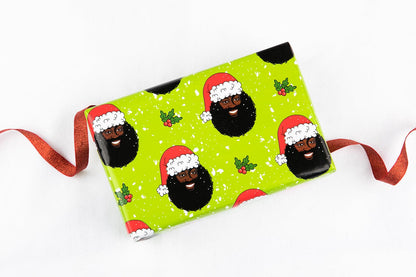 Tale of 2 Black Santas Gift Wrapping Paper Roll (2-Pack Set) - Izzy & Liv