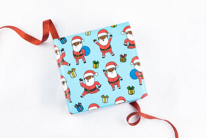 Tale of 2 Black Santas Gift Wrapping Paper Roll (2-Pack Set) - Izzy & Liv