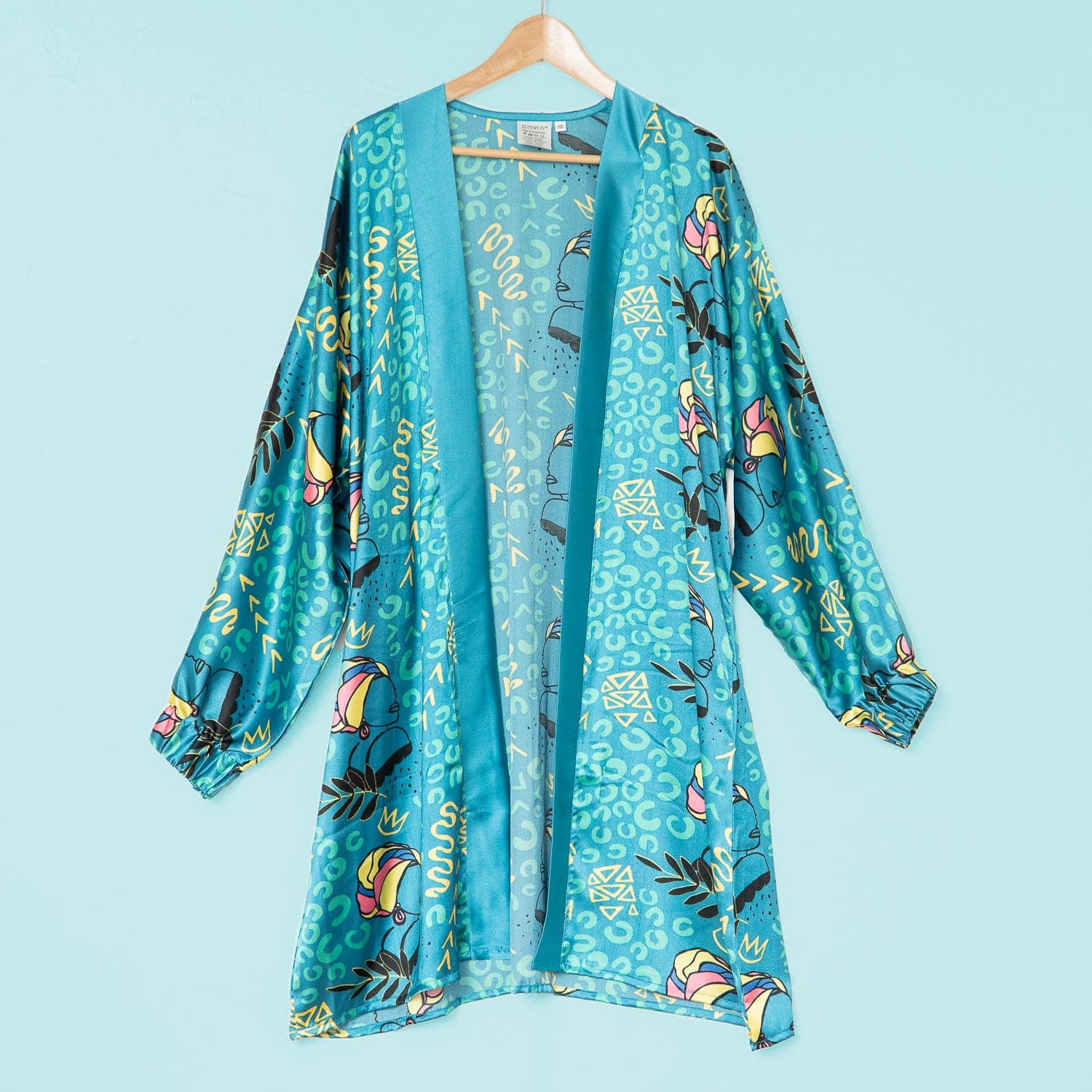 Soul Queen Cuff Sleeve Satin Kimono - Izzy & Liv