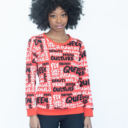 Queen Flawless Melanin All Over Print Sweatshirt - Izzy & Liv