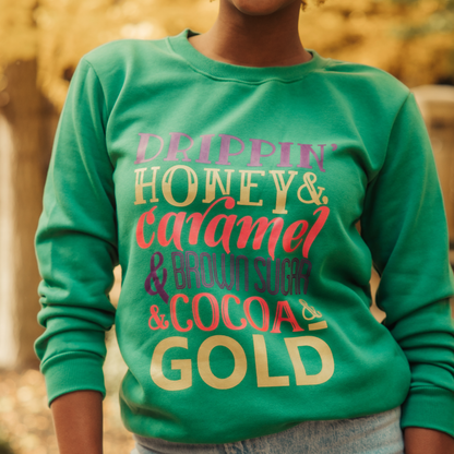 Drippin' Honey Sweatshirt (Green) - Izzy & Liv