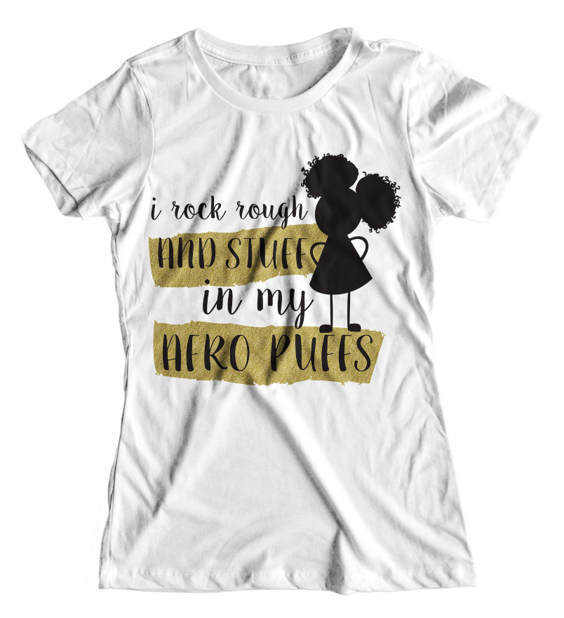 I Rock Rough & Stuff Afro Puffs Girls Tee - Izzy & Liv - kid tee