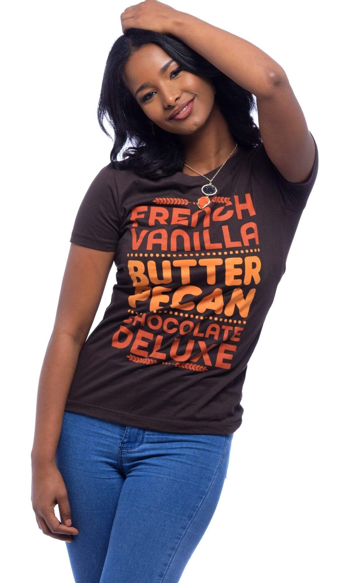 French Vanilla, Butter Pecan, Chocolate Deluxe T-Shirt - Izzy & Liv - graphic tee