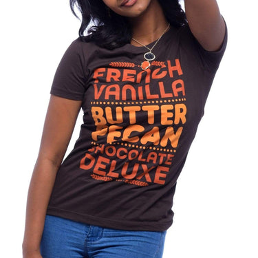 French Vanilla, Butter Pecan, Chocolate Deluxe T-Shirt - Izzy & Liv - graphic tee