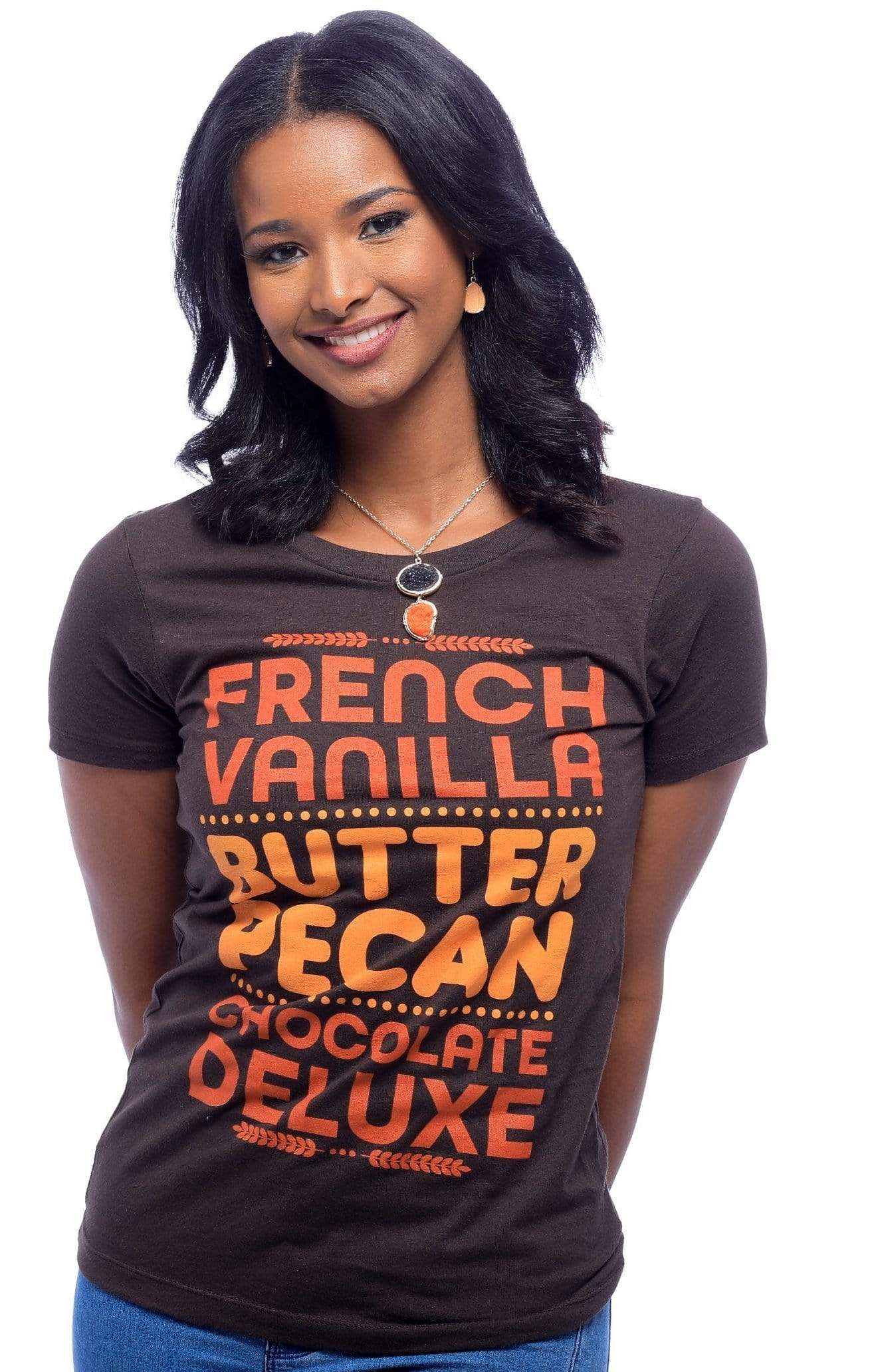 French Vanilla, Butter Pecan, Chocolate Deluxe T-Shirt - Izzy & Liv - graphic tee