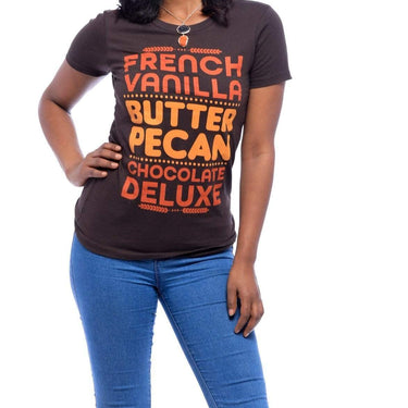 French Vanilla, Butter Pecan, Chocolate Deluxe T-Shirt - Izzy & Liv - graphic tee