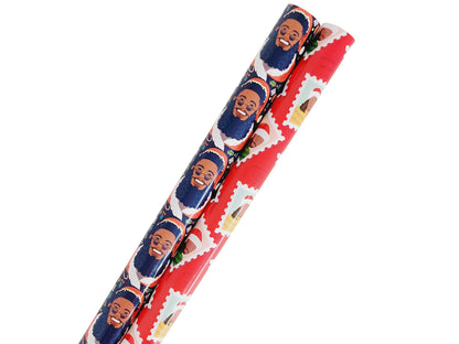 Santa Bae + What About Your Friends Gift Wrapping Paper Roll (2-Pack Set) - Izzy & Liv