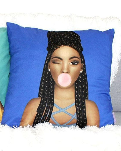 Braids Brown Sugar Girl Throw Pillow Cover - Izzy & Liv