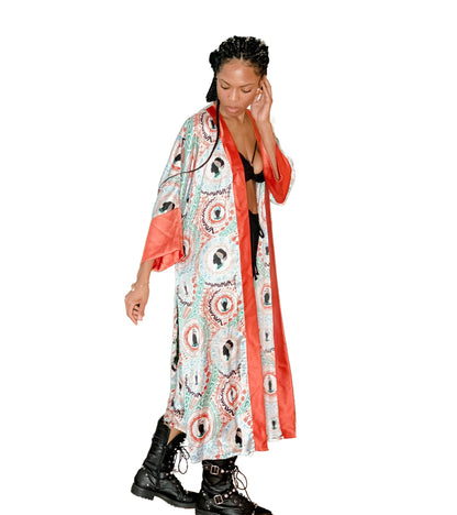 Tribal Beauty Luxe Belted Satin Robe - Izzy & Liv